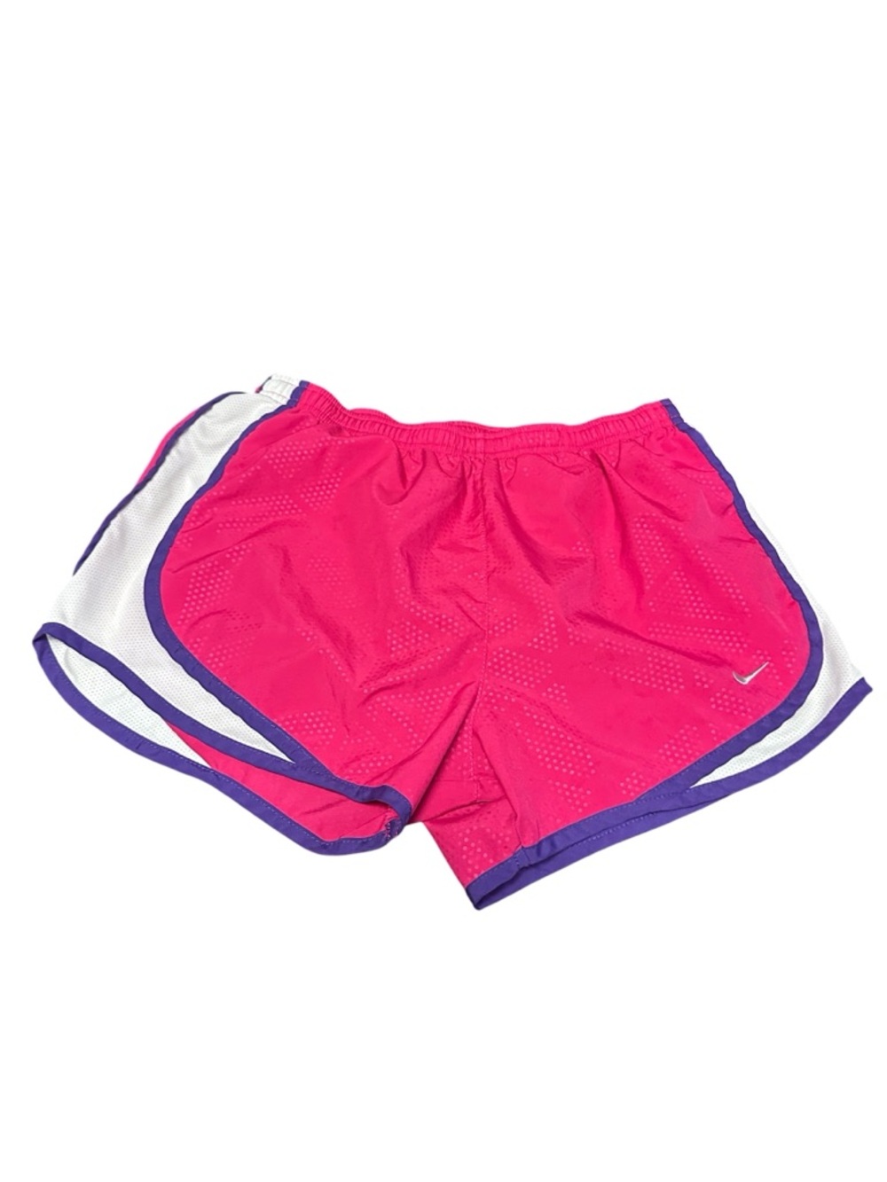 Nike Women's  Pink Athletic Shorts with Purple Trim